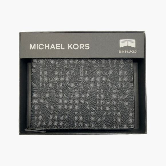 Michael Kors Other - NWT MICHAEL KORS Jet Set Men's Slim Billfold Canvas & Leather Wallet (Black)